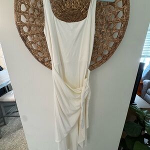 Aritzia Cream Asymmetrical Dress